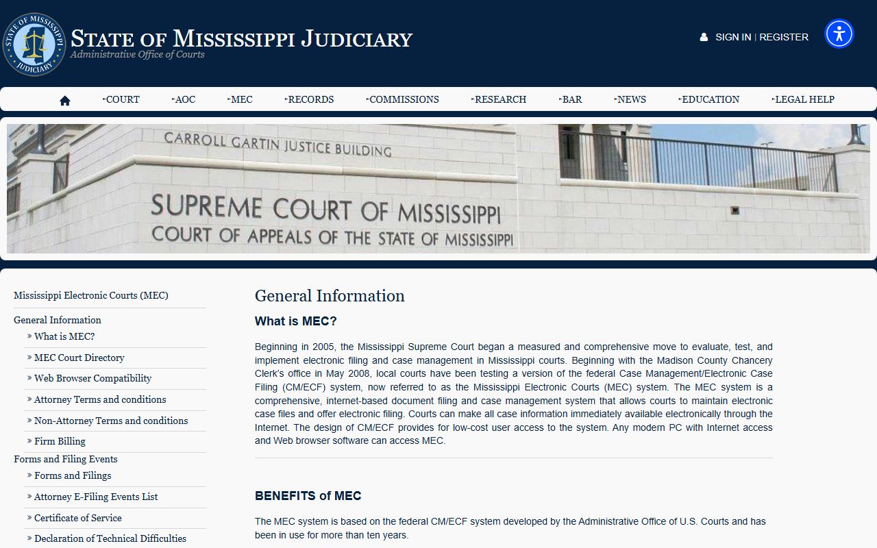 MEC general information for Itawamba County clerk court records access