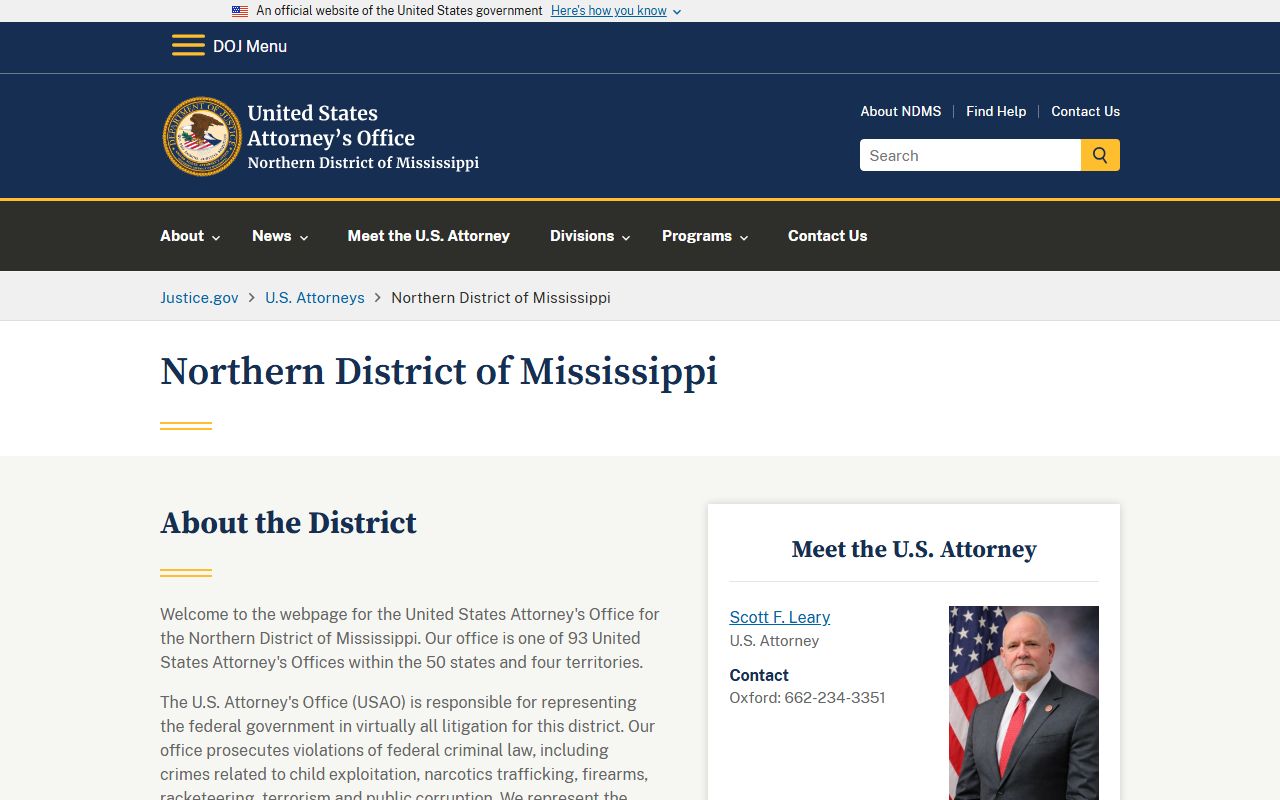 Itawamba County criminal court records and the U.S. Attorney for the Northern District of Mississippi