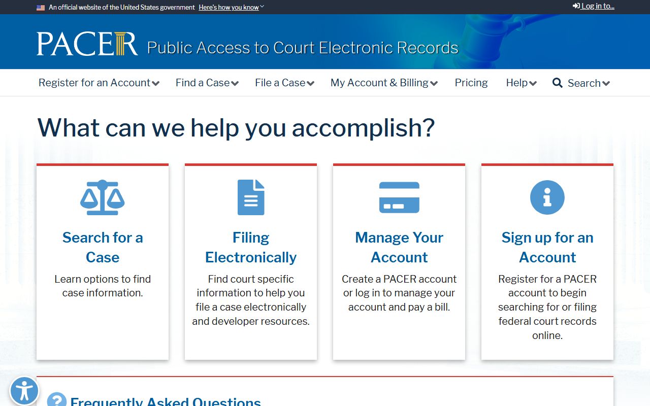Itawamba County federal court records access through PACER registration