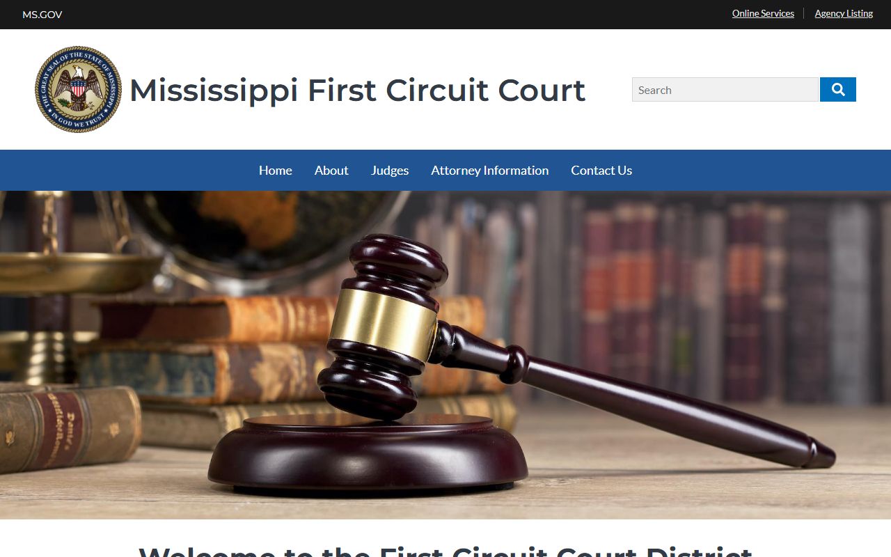 First Circuit Court District homepage serving Itawamba County court records
