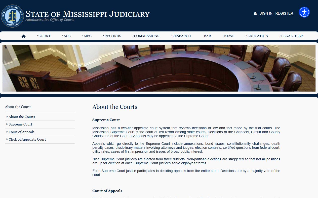 Mississippi court structure overview for Itawamba County court records