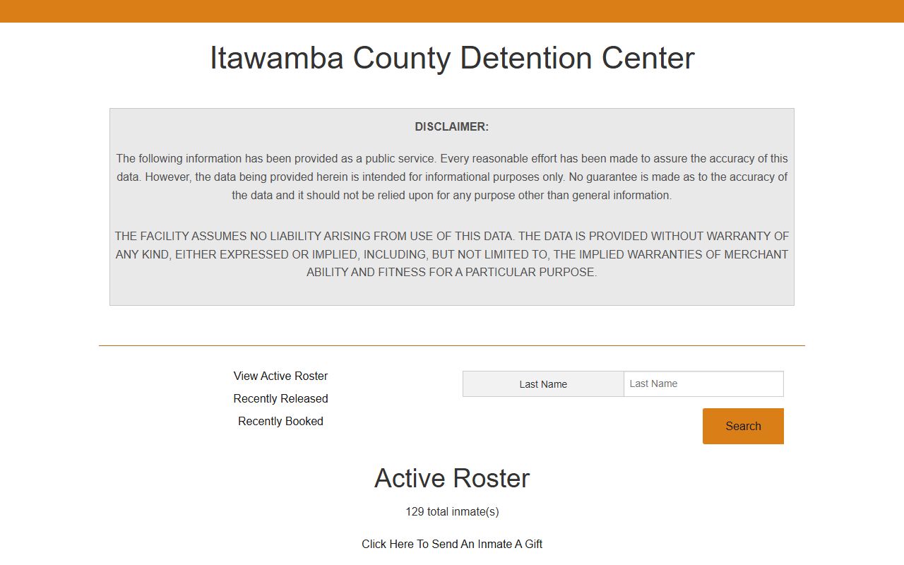 Itawamba County active jail roster inmate list