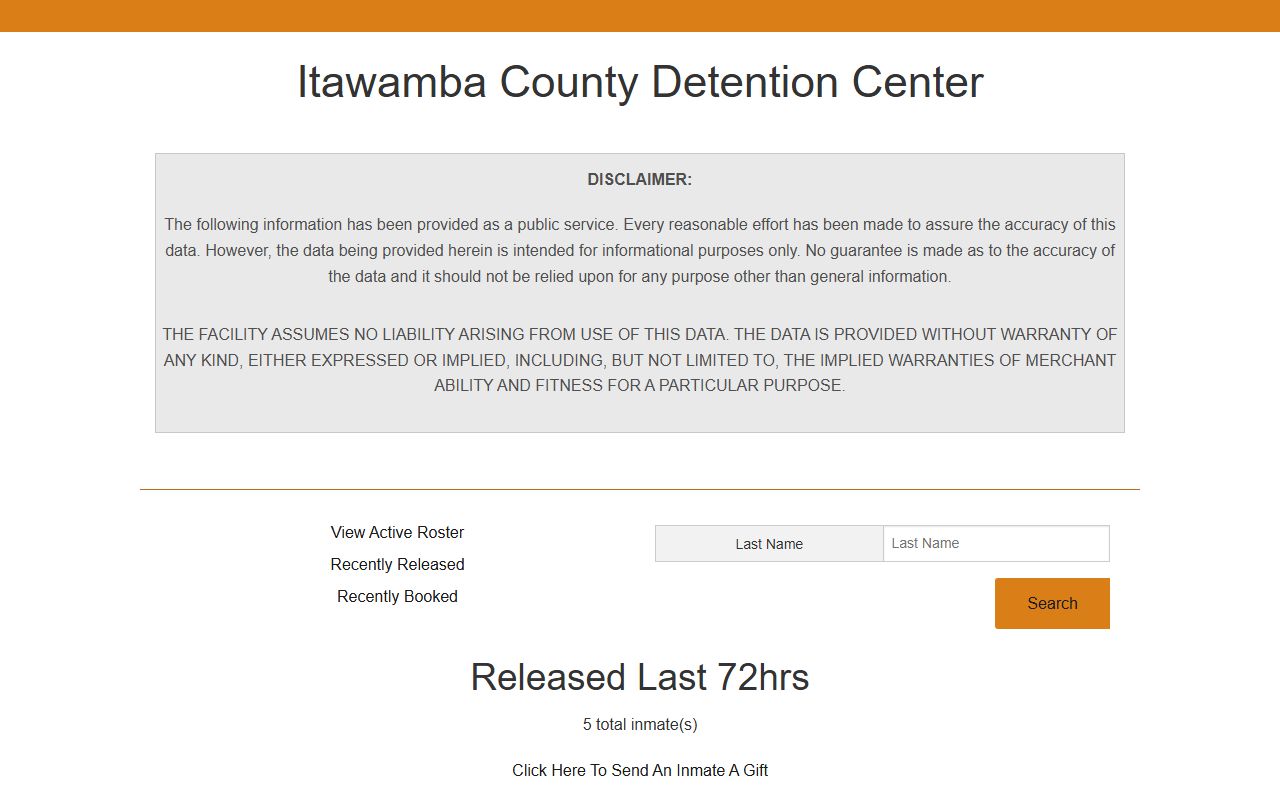 Itawamba County recently released jail roster from the last 72 hours