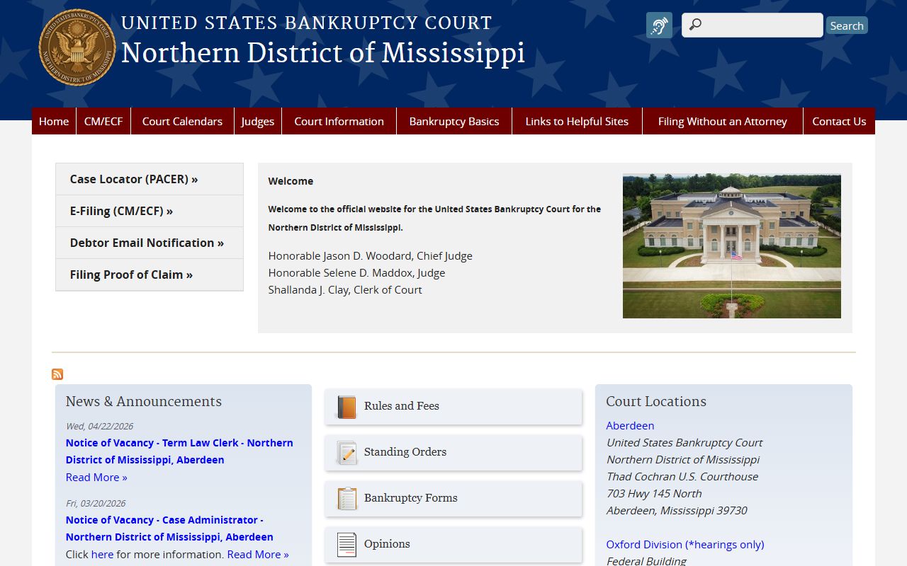 Itawamba County probate records and federal bankruptcy court for the Northern District of Mississippi