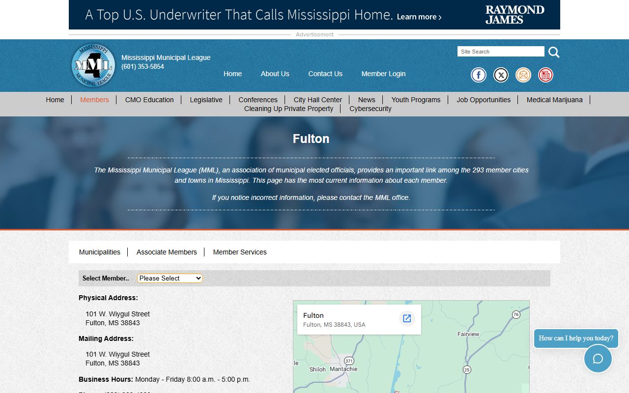 Itawamba County traffic records and the City of Fulton municipal listing